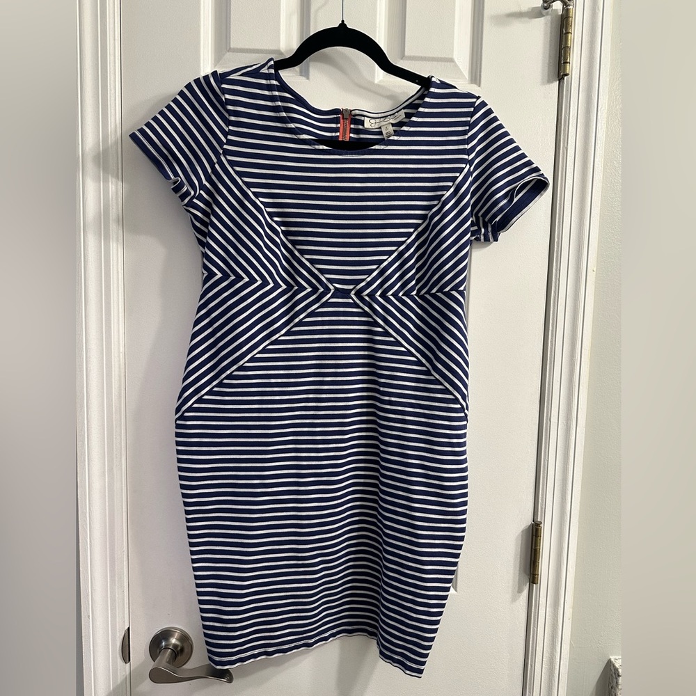 Jessica Simpson Maternity Blue and White Bodycon Small Dress